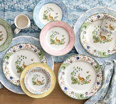 Botanical Bunny Stoneware Dinnerware Collection | Pottery Barn (US)