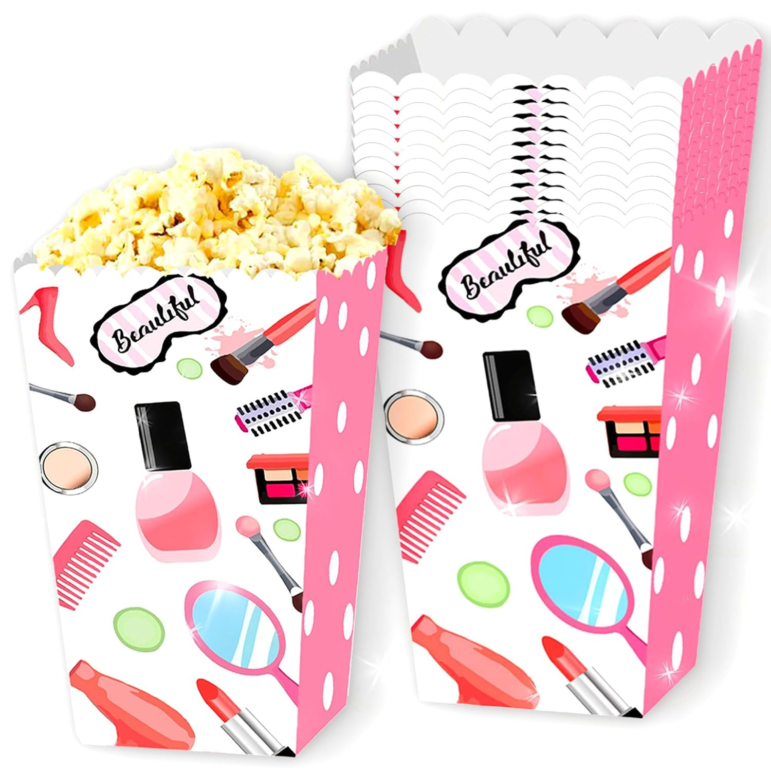 LaVenty Girls Makeup Party Favor Popcorn Pajama Spa Party Decoration Boxes Slumber Sleepoever Par... | Amazon (US)