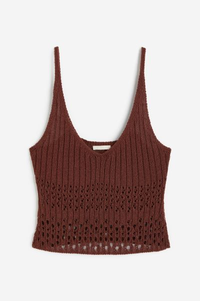 Pointelle-knit vest top | H&M (UK, MY, IN, SG, PH, TW, HK)