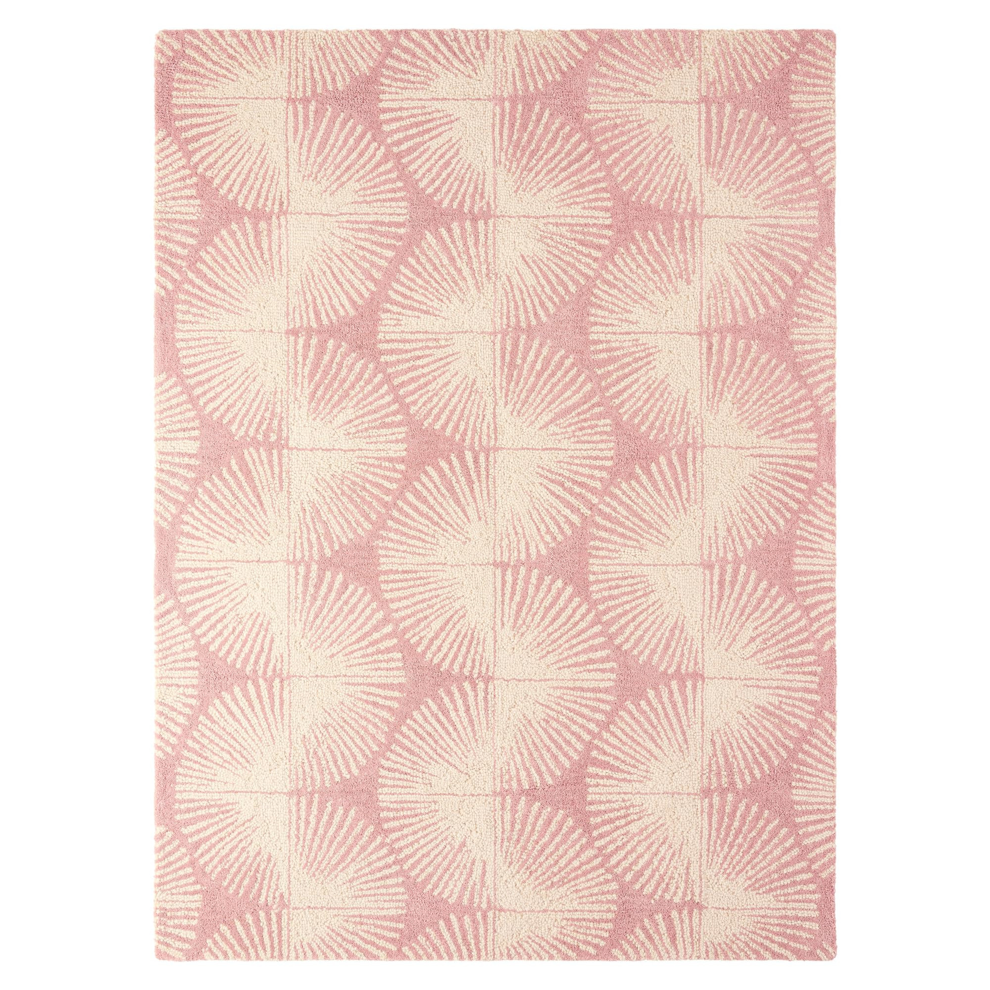 Nicole Miller New York Kendall Fluted Geo Handcrafted Area Rug, 100% Wool Rug, Rose, 5'x7’ | Amazon (US)
