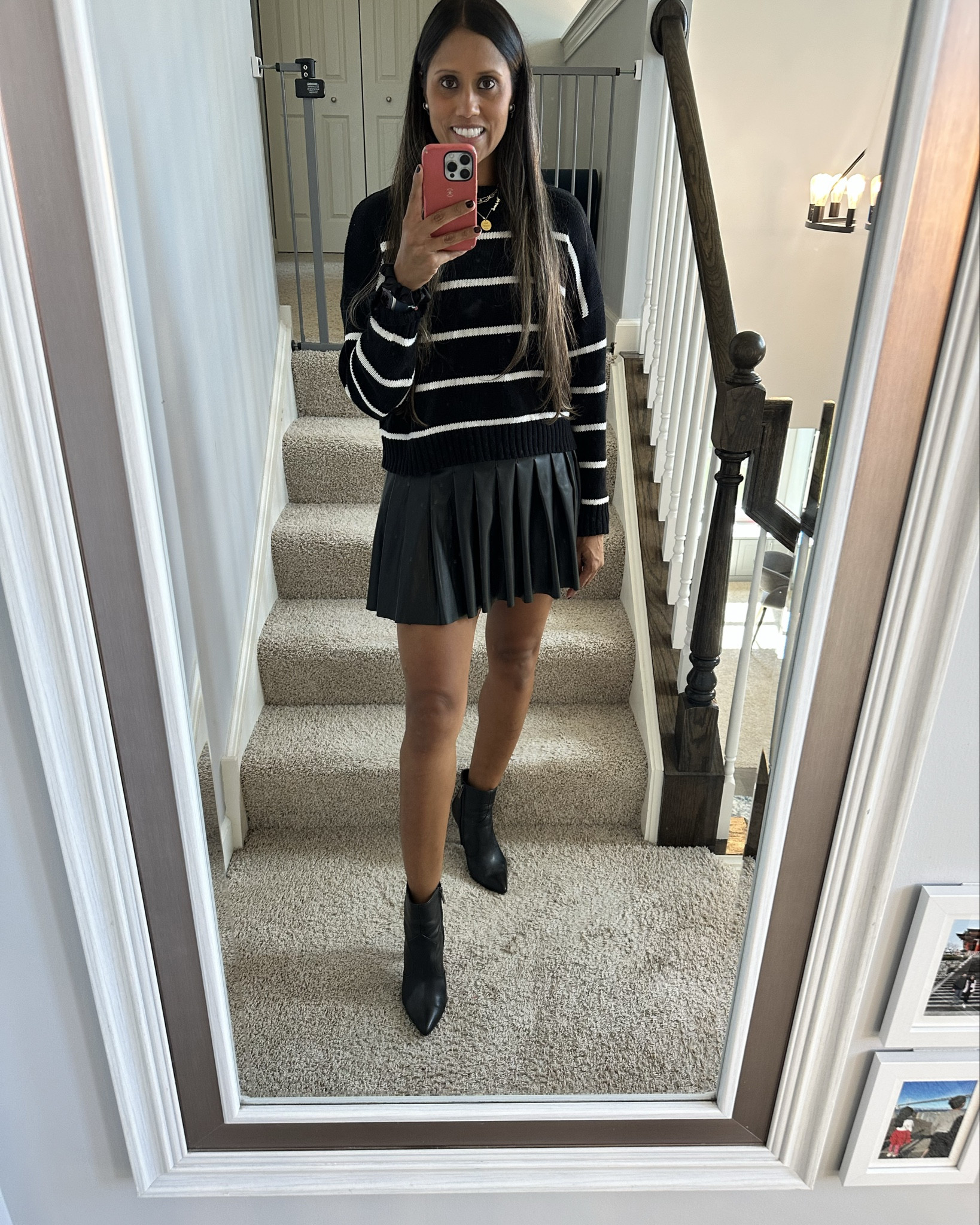 Black and white stripes have my heart. So many ways to style them! Here I have paired it with wide leg pants, Spanx, pleather skirt and a romper! 

#LTKFindsUnder50 #LTKSeasonal #LTKStyleTip