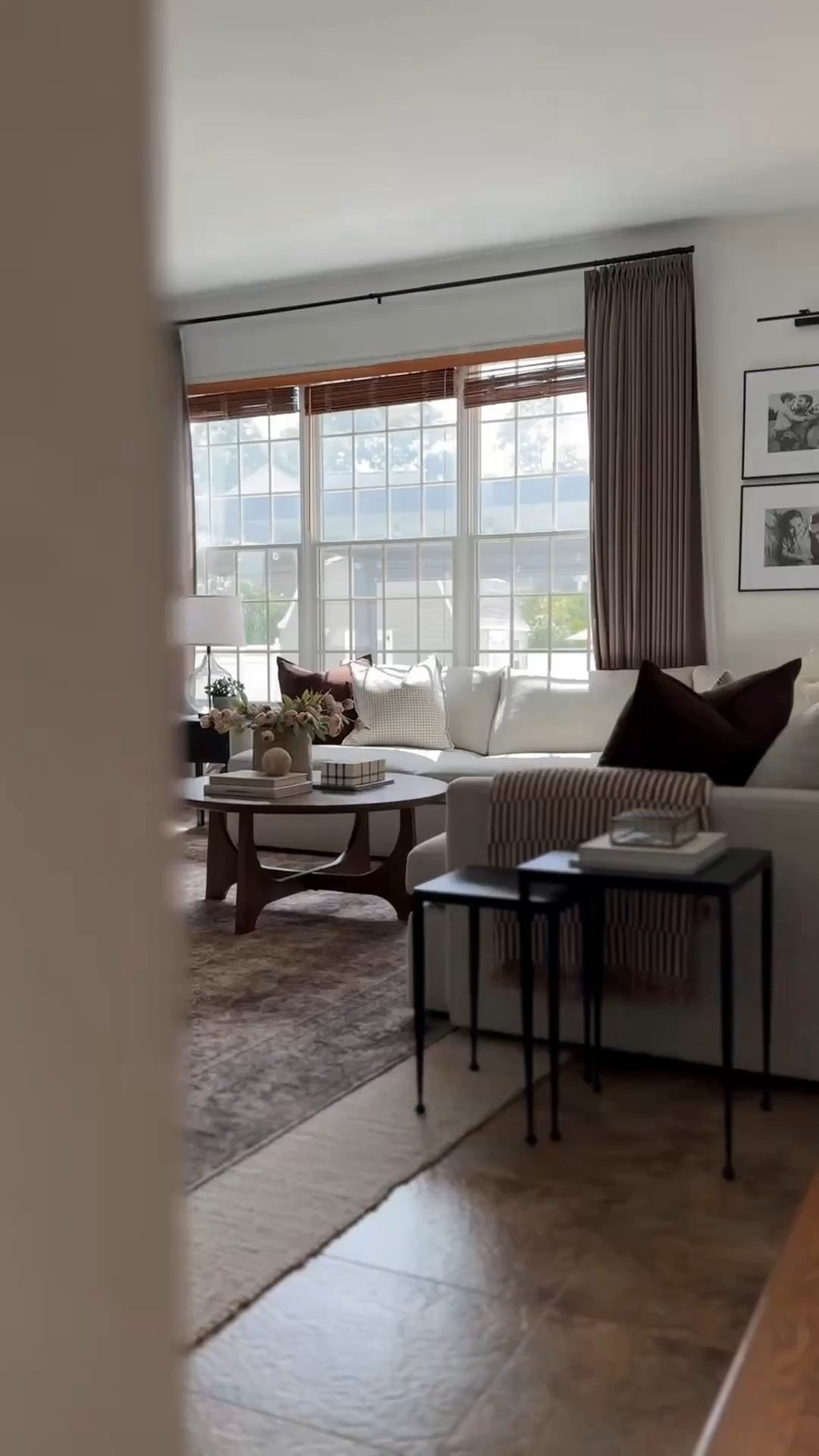 Spring decor, living room decor, living room rug, sectional sofa, coffee table decor, Amazon curtains, throw pillows

#LTKHome