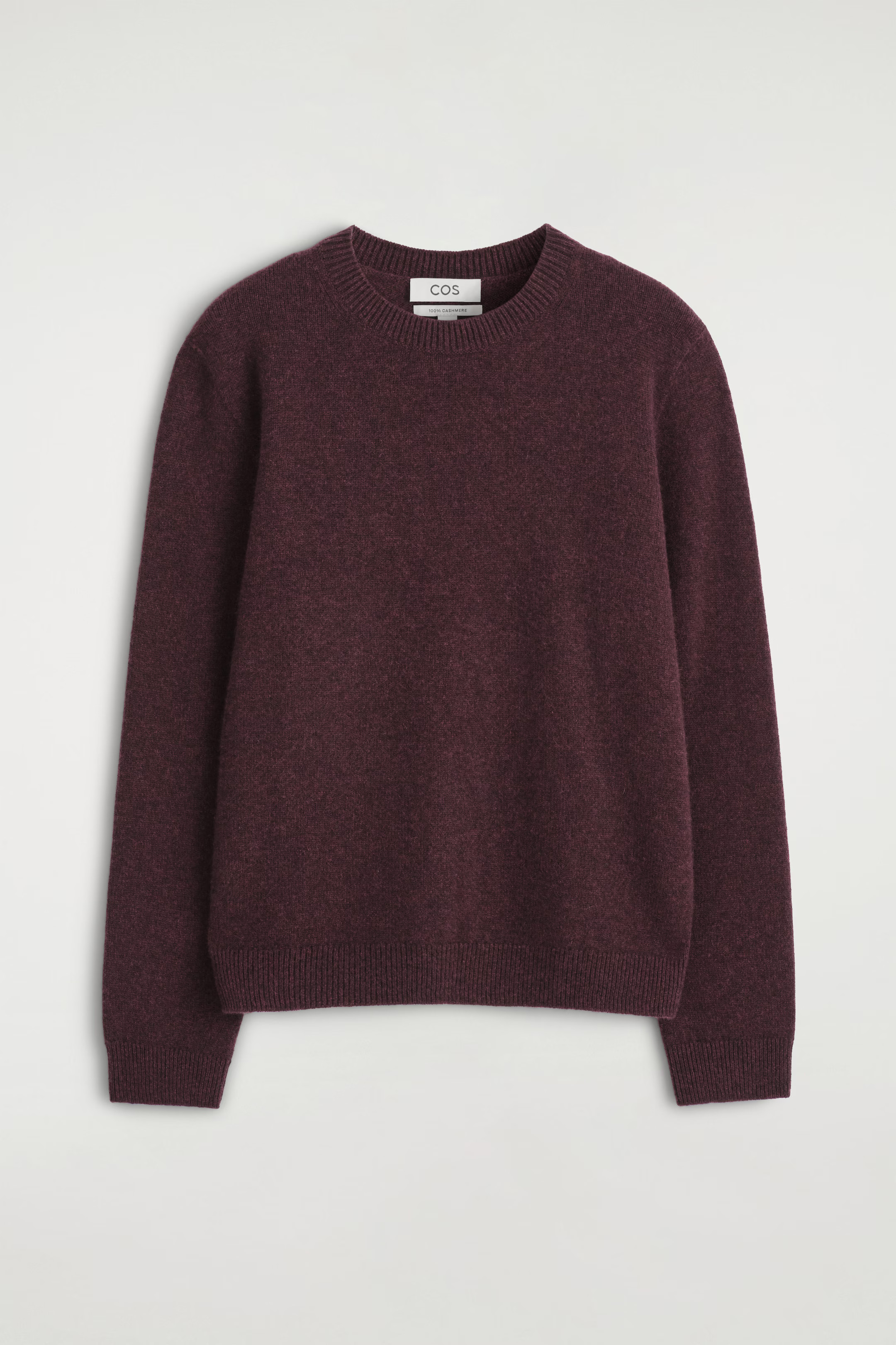 CASHMERE CREW-NECK SWEATER - BURGUNDY MÉLANGE | COS | COS (EU)