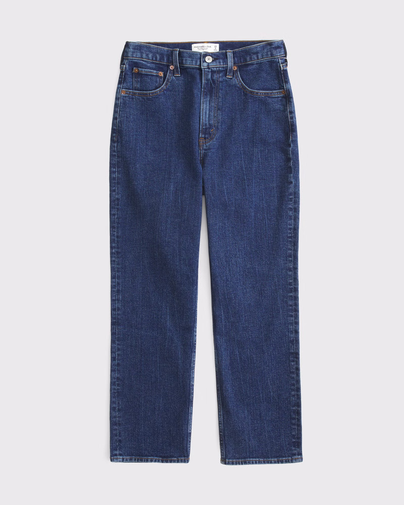 Ultra High Rise Ankle Straight Jean | Abercrombie & Fitch (US)