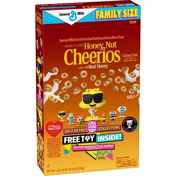 Honey Nut Cheerios Heart Healthy Cereal, 18.8 OZ Family Size Box | Walmart (US)