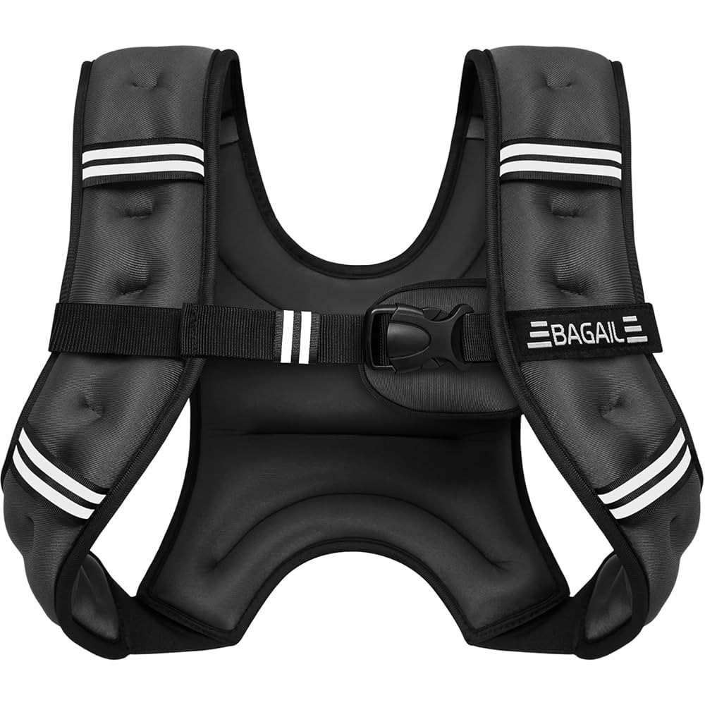 BAGAIL Weighted Vest, 5lbs/8lbs/10lbs/12lbs/15lbs/20lbs/25lbs/30lbs Weight Vest with Detachable P... | Amazon (US)
