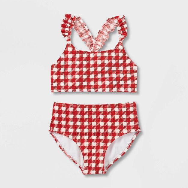 Girls' 'Wish Upon A Unicorn' Bikini Swimsuit - Cat & Jack™ Red | Target