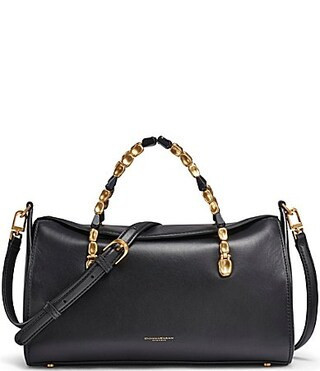 Donna Karan Crinoline Satchel Bag - Black/Gold | Dillard's