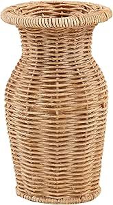 Mud Pie Skinny Resin Basket Weave Vase; 6 1/2" x 3 3/4" Dia | Amazon (US)