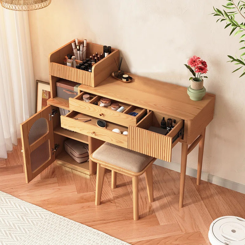 Laureta Adjustable Makeup Vanity with Storage | Wayfair North America