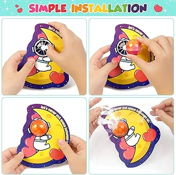 Eunvabir 28 Packs Valentines Cards for Kids Classroom Gifts with Galaxy Slime Ball, Valentine Day... | Amazon (US)