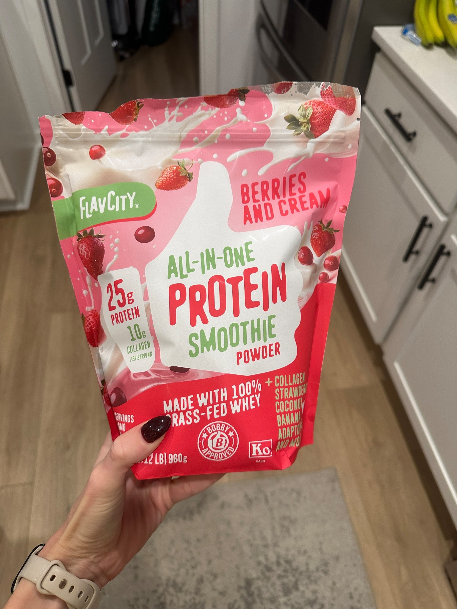 I am extremely picky with protein powder…this is DELISH! I blended it with a few frozen strawberries, a banana, some oikos pro and a little sugar free pineapple juice! SO GOOD! 😋

#LTKfitnessgoals #LTKmorningroutine #LTKActive