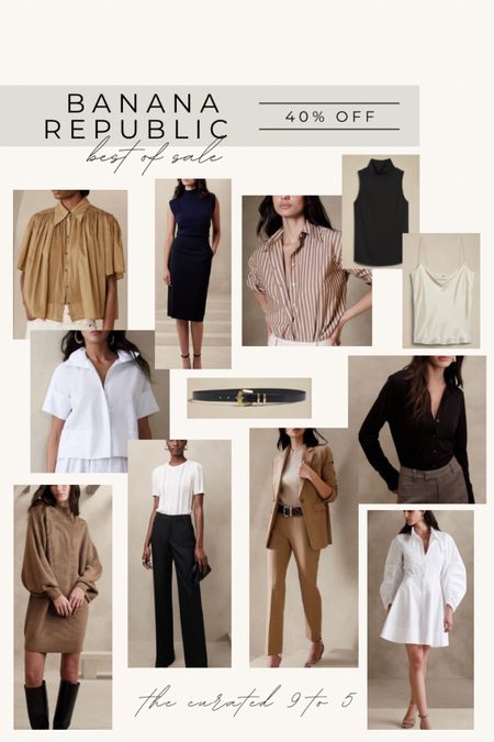 Banana Republic, Friends and Family Sale, 40% off purchase

Work tops, button downs, sweaters, sweater shell, work pants, work dresses, blazer, skinny belt

#LTKsalealert #LTKworkwear #LTKstyletip