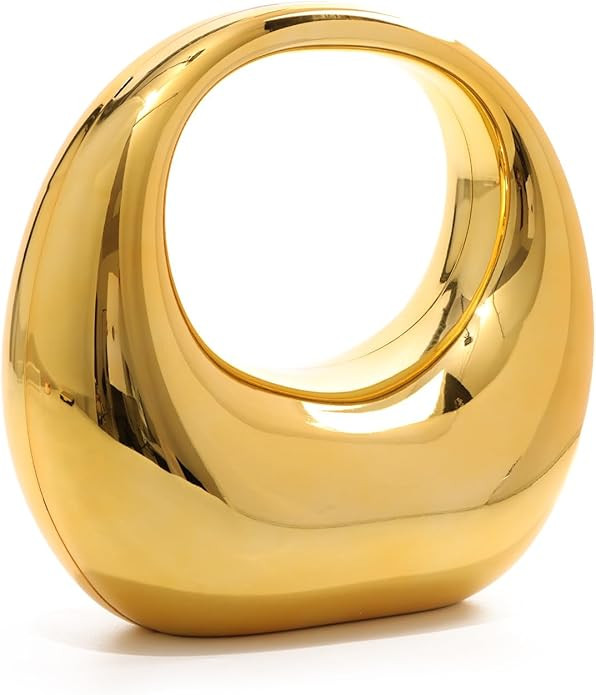 Oweisong Gold Acrylic Clutch Purse for Women Moon Hape Top Handle Handbag Colorful Clear Shoulder... | Amazon (US)