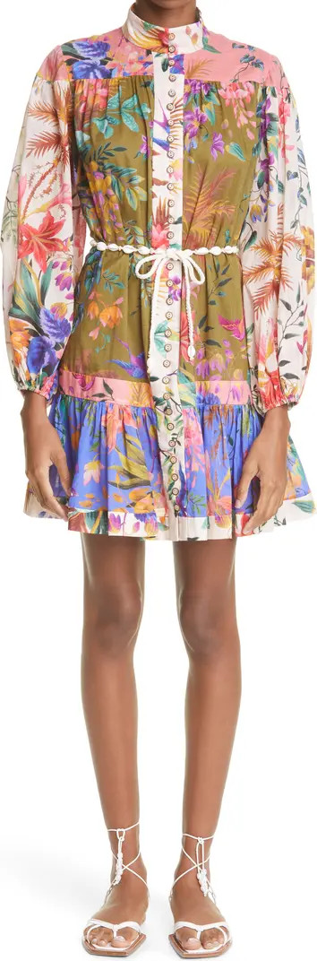 Zimmermann Tropicana Long Sleeve Belted Minidress | Nordstrom | Nordstrom