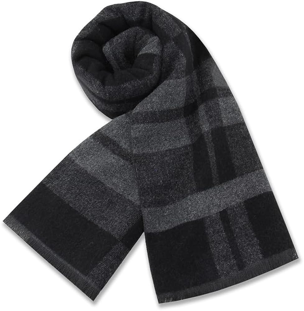 Define Essentials Men's Winter Warm Long Soft Plaid Scarf with Tassels, Soft Classic mens scraves | Amazon (US)