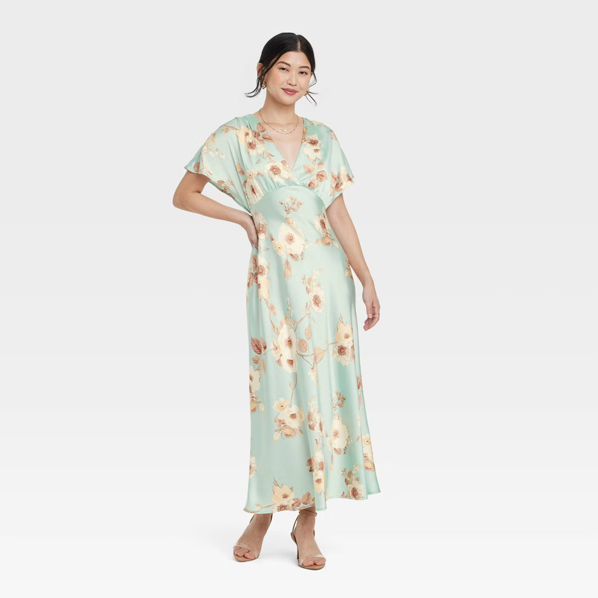 Women's Flutter Short Sleeve Maxi A-Line Dress - A New Day™ | Target