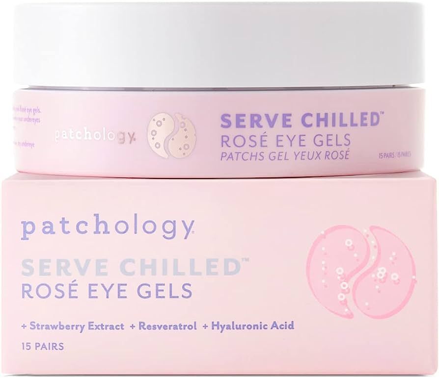 Patchology Serve Chilled Rosé Eye Gels - Eye Patches for Puffy eyes & Dark Circles, Gel Eye Patc... | Amazon (US)