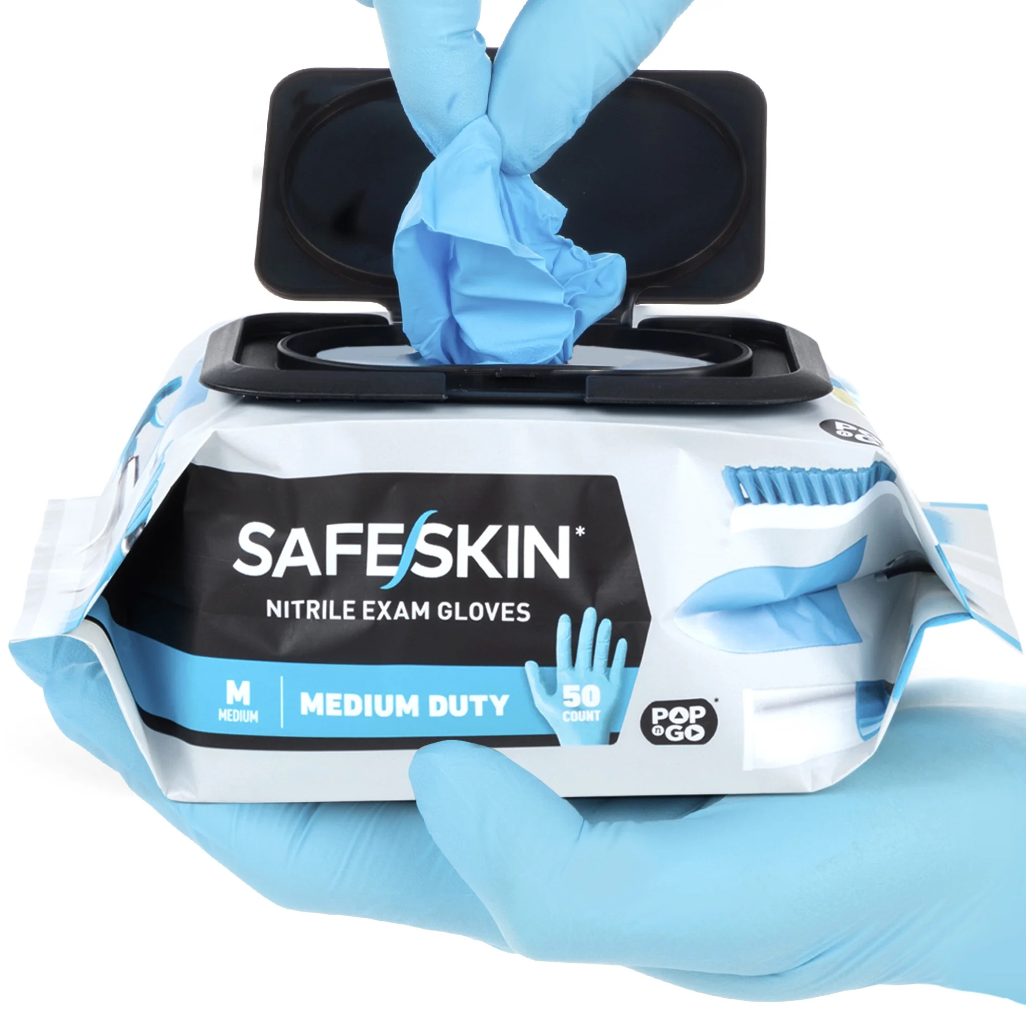 SAFESKIN Nitrile Disposable Gloves in Pack of 50, Medium Duty, Medium Size, Powder Free - For Foo... | Walmart (US)