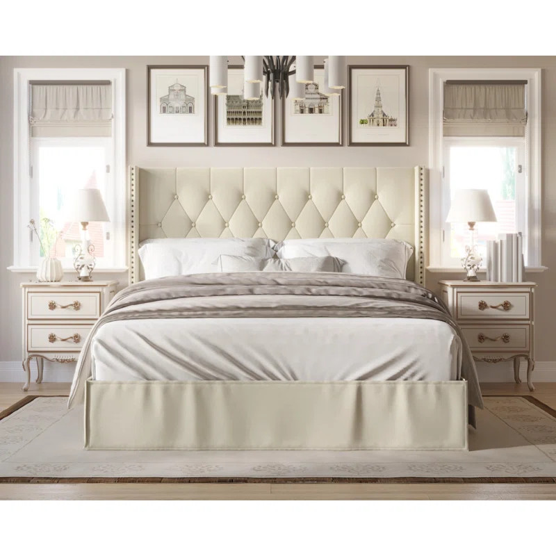 Aldemar Tufted Upholstered Panel Bed | Wayfair North America