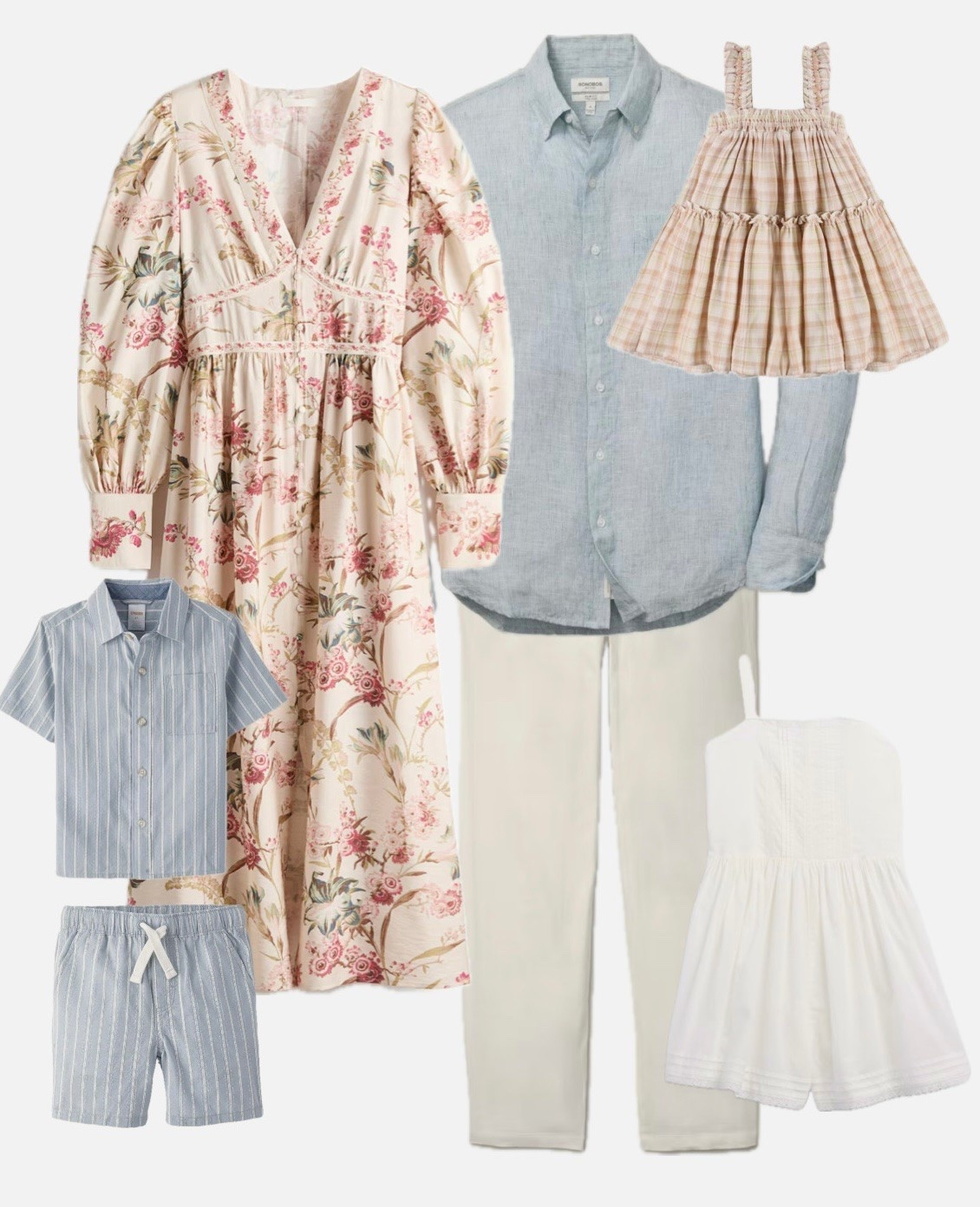 Spring and summer family photo outfit ideas. Mix textures like linen, silk, and eyelet, plaids and stripes for a coastal look.

#LTKBump #LTKKids #LTKBaby