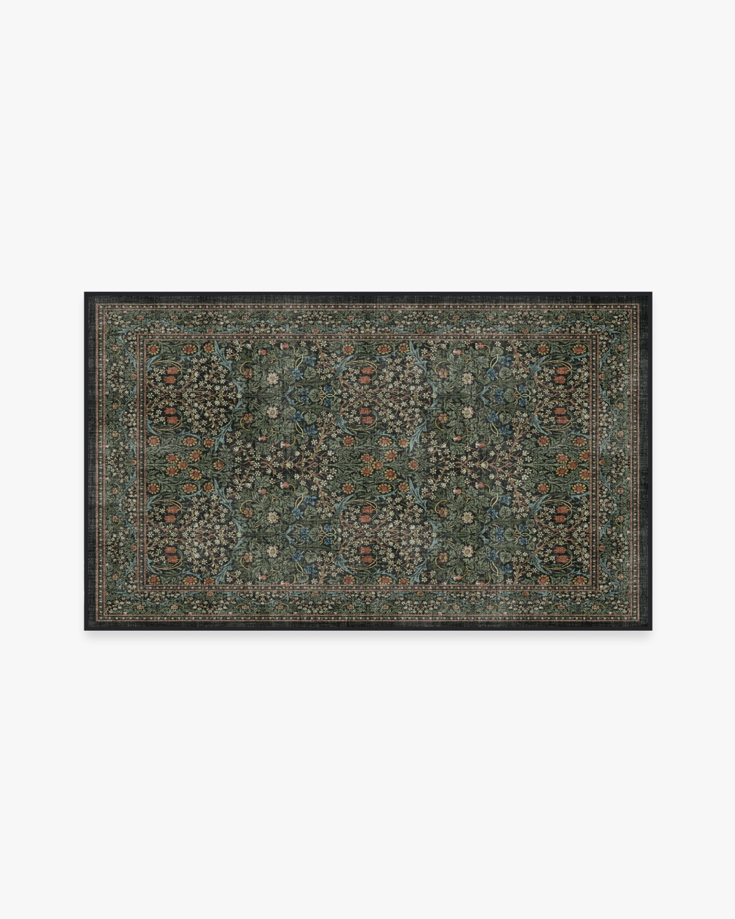 Morris & Co. Blackthorn Forest Green Premium Rug | Ruggable