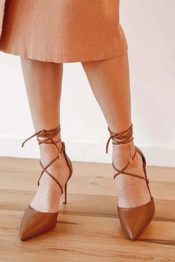 Marie Chestnut Lace-Up Heels | Lulus (US)