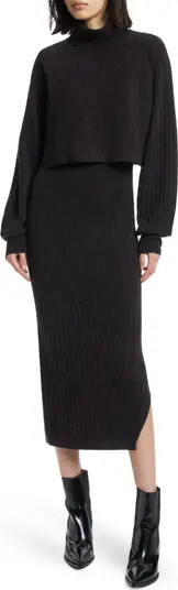 Margot Rib Dress with Turtleneck Sweater | Nordstrom