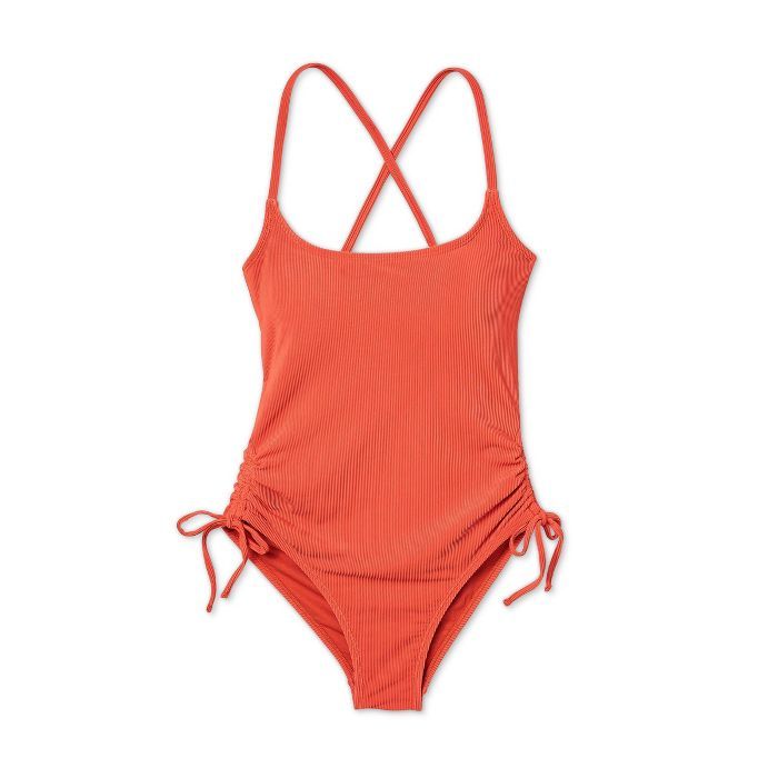 Juniors' Ribbed Side-Cinch One Piece Swimsuit - Xhilaration™ | Target