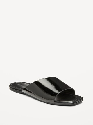 Faux-Leather Slide Sandals for Women | Old Navy (US)