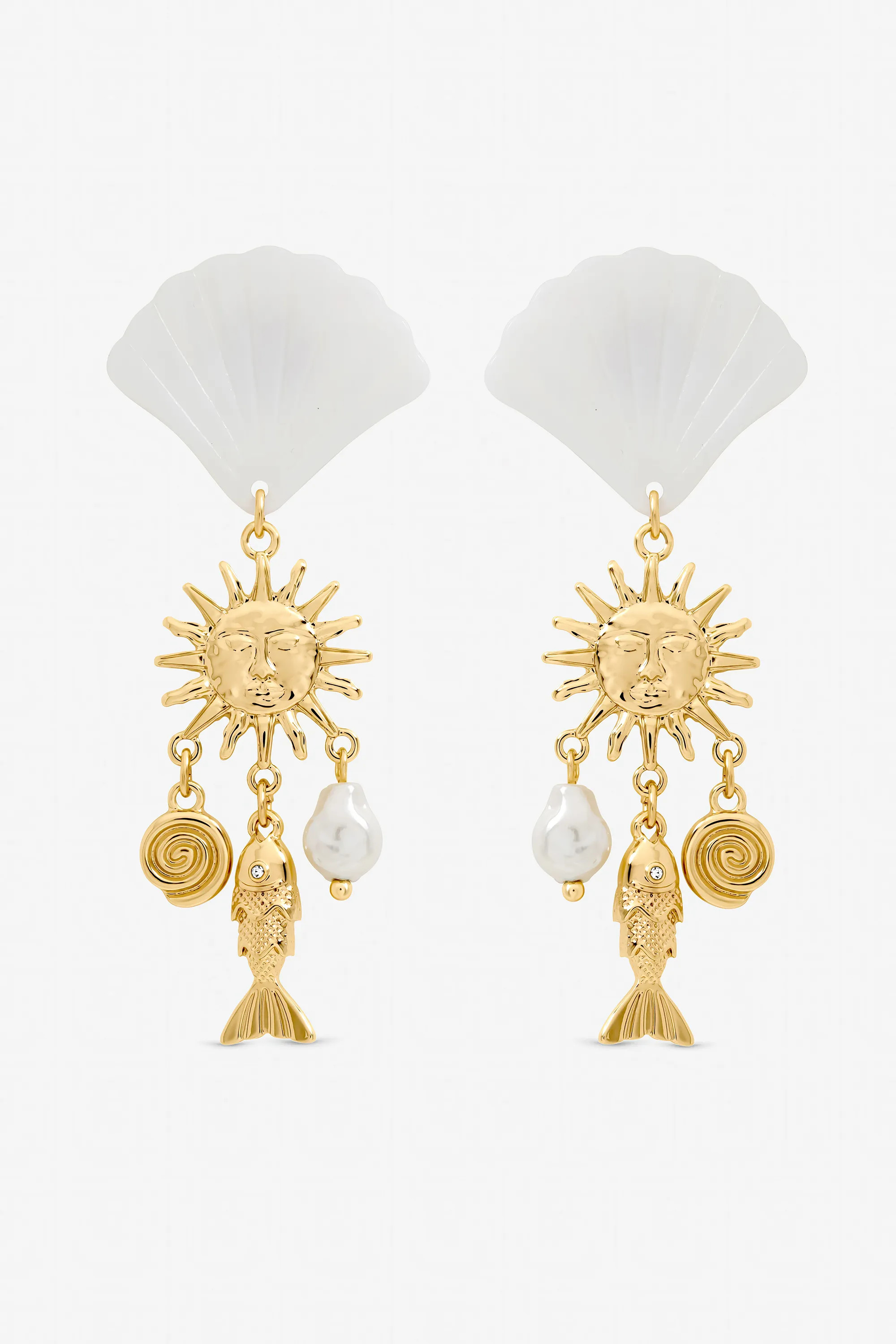 Gold Mood Plated Statement Shell Drop Earrings | Debenhams | Debenhams UK