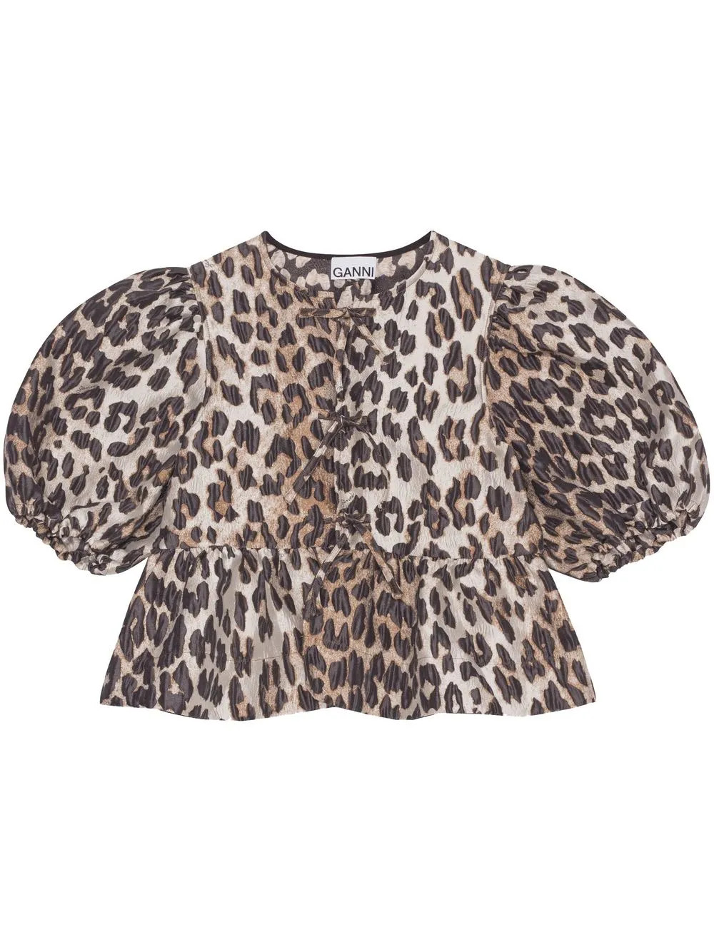 leopard-print peplum blouse | Farfetch Global