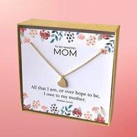 Mom Heart Necklace With Quote, Mothers Day Best Gift For Mom, Mother Daughter Jewelry, Love Gold Present | Etsy (US)