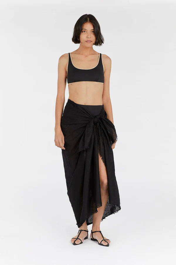 NOVA BLACK LINEN SARONG | DISSH