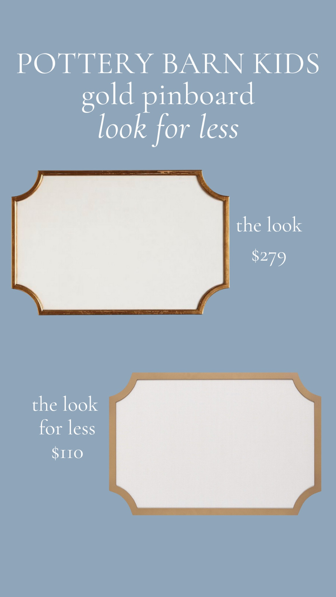 Great look for less for gold frame pinboard!

#LTKstyletip #LTKhome #LTKkids