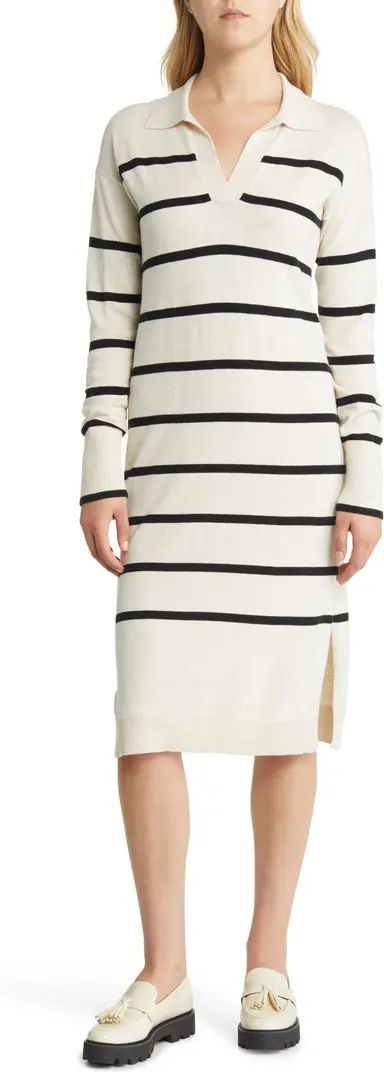 Stripe Long Sleeve Organic Cotton & Merino Wool Sweater Dress | Nordstrom