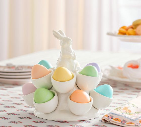 Botanical Bunny Stoneware Egg Holder | Pottery Barn (US)