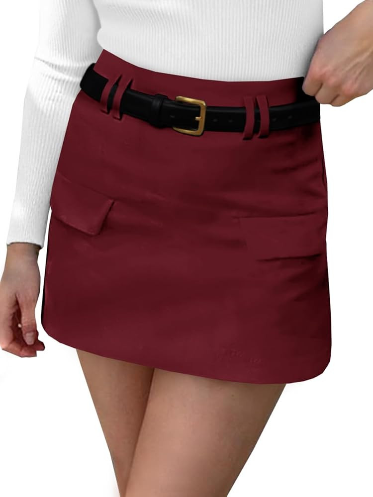 Cicy Bell Mini Skirts for Women High-Waisted Zip Up Casual A-Line Spandex Womens Office Work Wear... | Amazon (US)