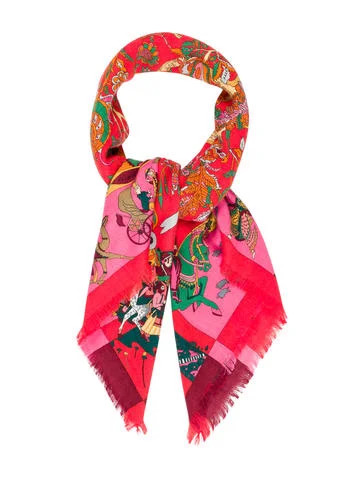 Hermès Fantaisies Indiennes Cashmere Silk Scarf | The Real Real, Inc.