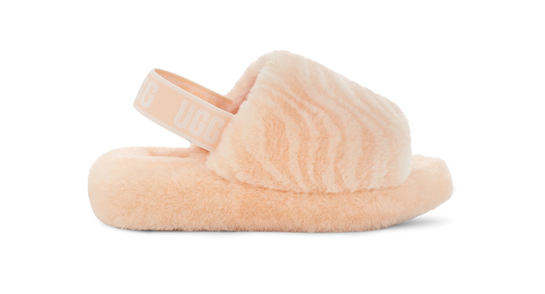 UGG Women's Fluff Yeah Wavy Sheepskin Slippers in Peach Fuzz, Size 9 | UGG (US)