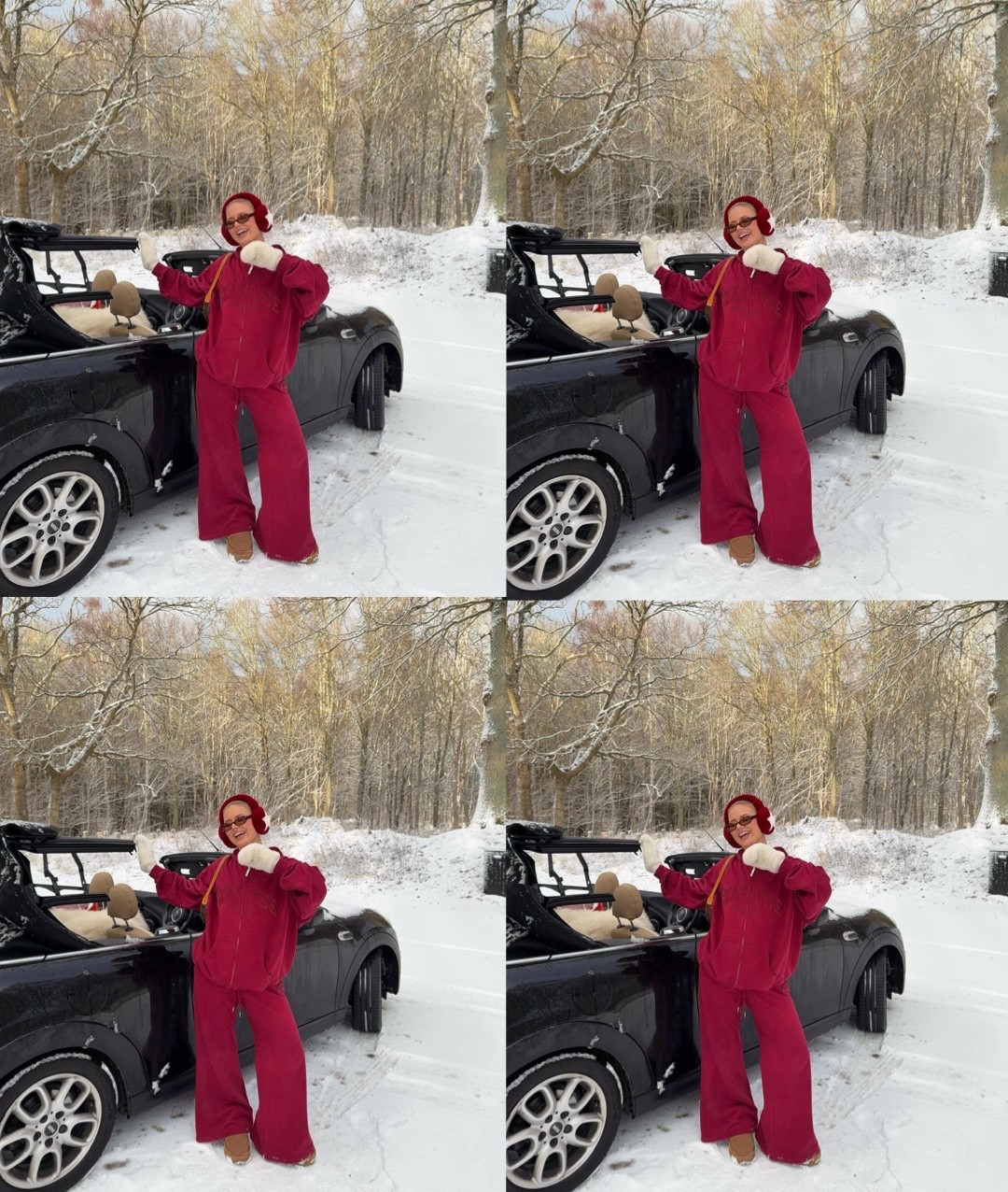 Red loungewear set 🍓 low rise joggers, oversized zip sweatshirt

#LTKeurope #LTKwinter #LTKdatenight