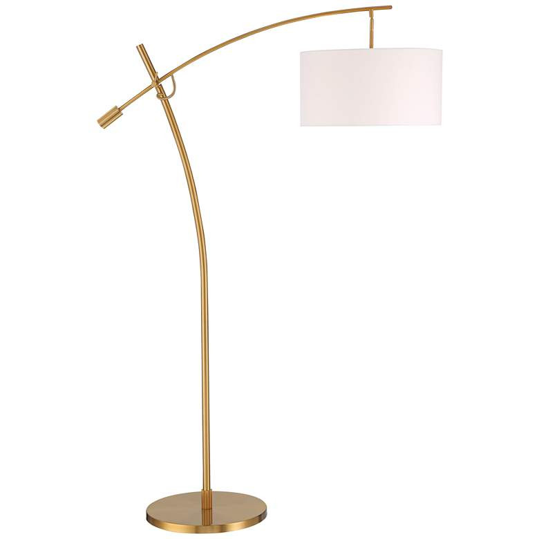 Possini Euro Raymond Warm Gold Adjustable Boom Arc Floor Lamp | Lamps Plus