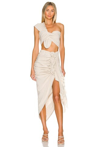 JBQ Tulum Skirt in Oatmeal from Revolve.com | Revolve Clothing (Global)
