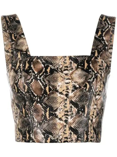 ROTATE snake-print Crop Top - Farfetch | Farfetch Global