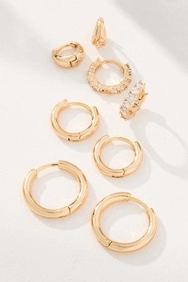 Classic Huggie Hoop Earrings, Set of 4 | Anthropologie (US)