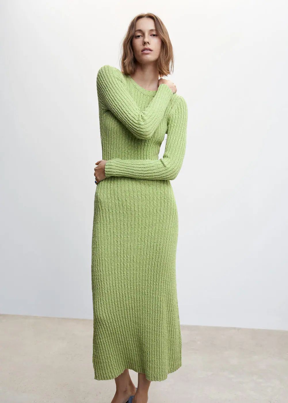 Ribbed long dress | MANGO (US)