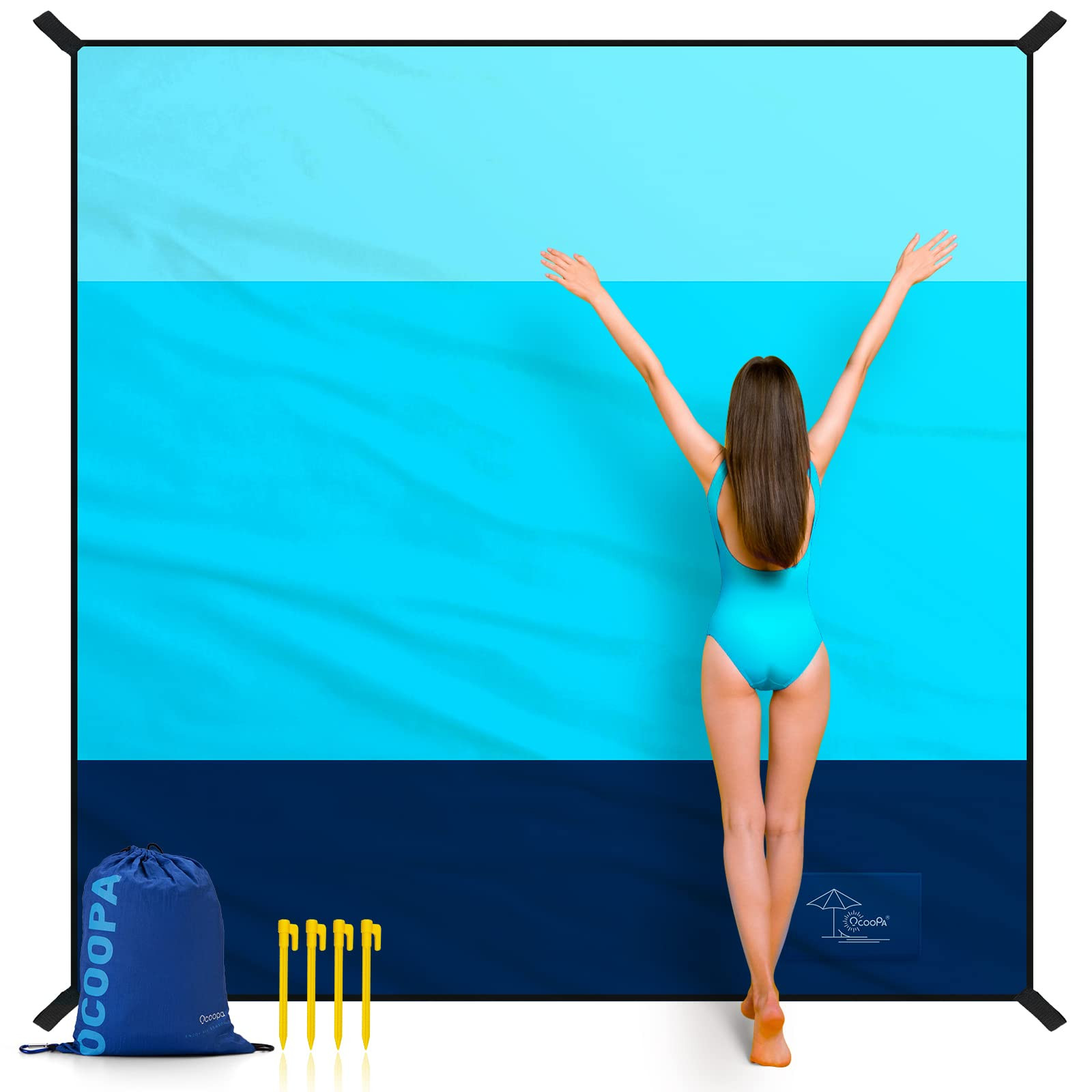 OCOOPA Beach Blanket, Extra Large Sandproof Waterproof, Picnic Mat, 8 Persons Family Size, Sand F... | Amazon (US)