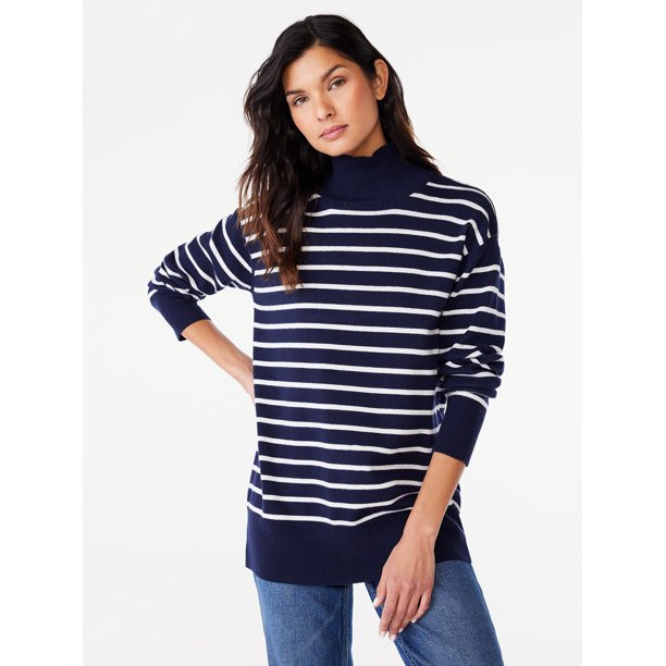 Free Assembly Women's Turtleneck Sweater, Midweight, Sizes XS-XXL - Walmart.com | Walmart (US)
