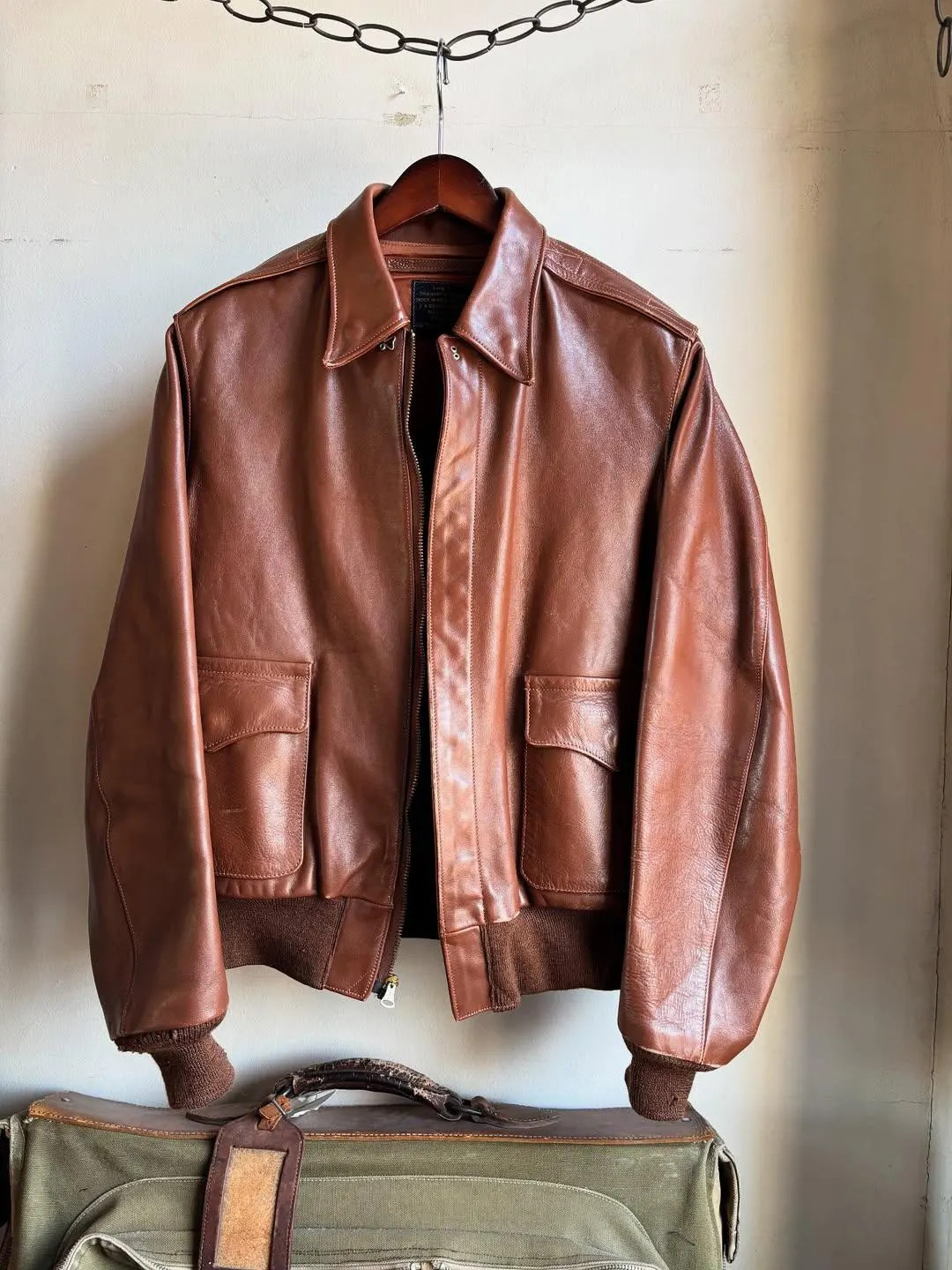 Vintage Brown Leather Bomber Jacket Men’s | Classic A-2 Flight Aviator Jacket | Real Cowhide Le... | Etsy (US)