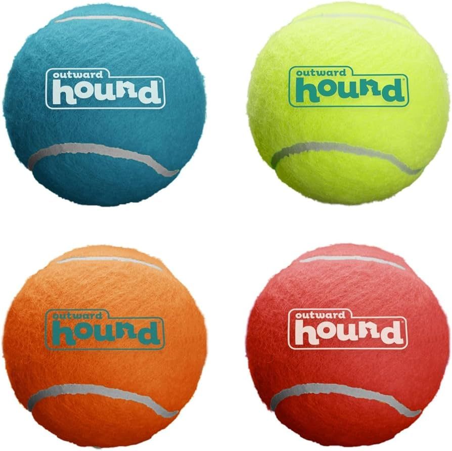 Outward Hound Squeaker Ballz Fetch Dog Toy, Medium - 4 Pack | Amazon (US)